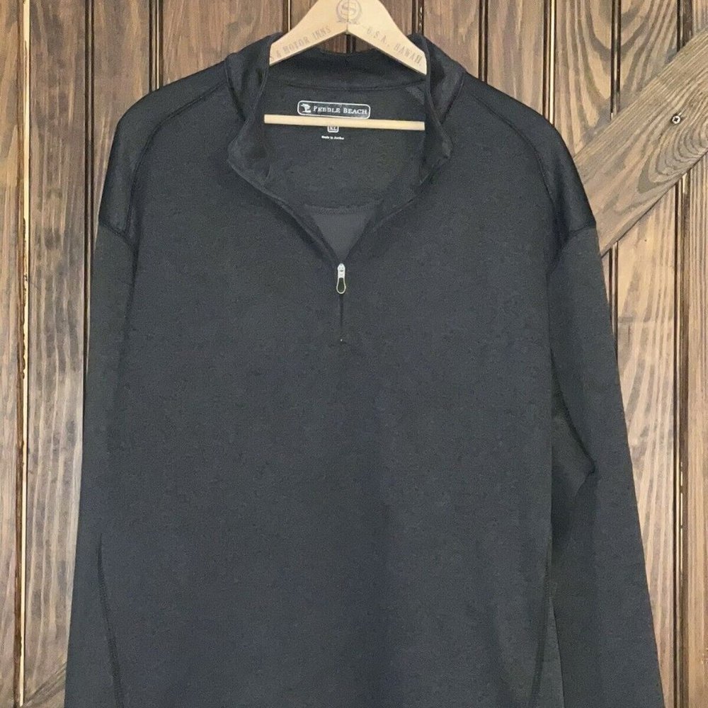 Pebble Beach Golf Performance Charcoal Gray 1/4 Zip Long Sleeve Pullover Size XL